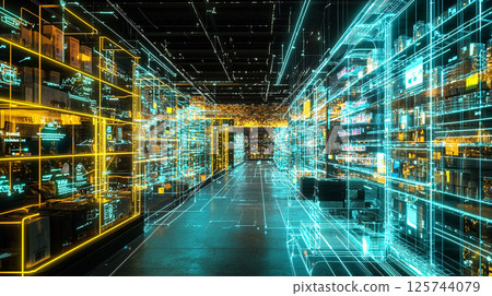 A digital shop recreated in a virtual space A digital shop recreated in a virtual space 125744079