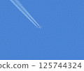 Contrails that shine in the blue sky 125744324