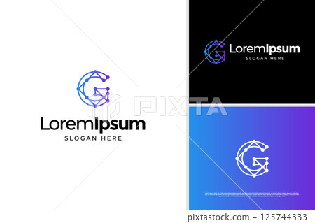 Letter G technology logo concept creative. Initial G digital logo design template Letter G technology logo concept creative. Initial G digital logo design template 125744333