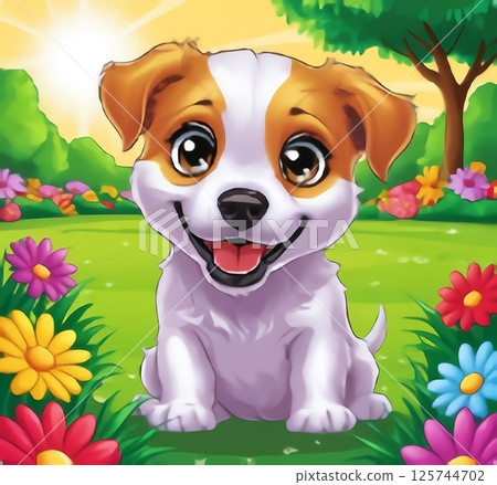 一隻狗的插圖 一隻狗的插圖 125744702