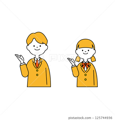穿著西裝外套的學生上身插圖 穿著西裝外套的學生上身插圖 125744936