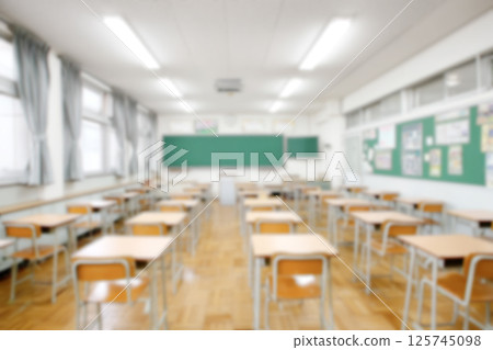 日本小學與國中教室黑板模糊 日本小學與國中教室黑板模糊 125745098