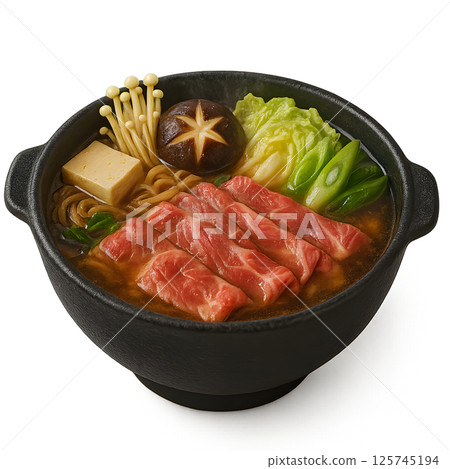 美味的壽喜燒鏤空背景 125745194