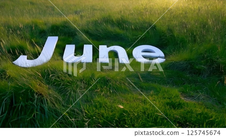 June text blowing in summer wind 125745674