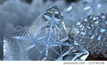 Glass Star Covered in Water Droplets Glass Star Covered in Water Droplets 125746146