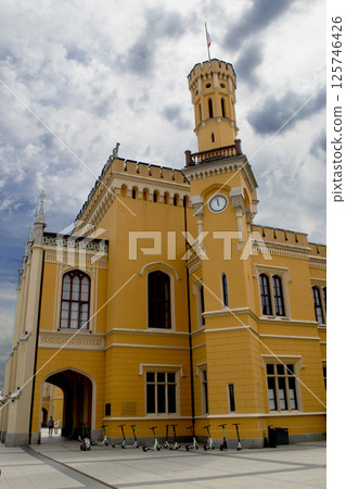 Ancient buildings on Ostrow Tumski at daytime in Wroclaw. High quality photo 125746426
