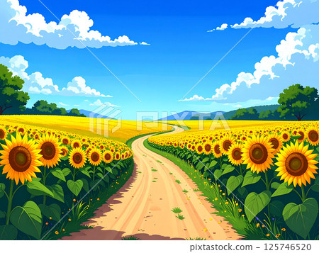 藍天和向日葵領域 藍天和向日葵領域 125746520
