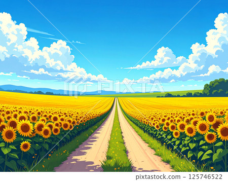藍天和向日葵領域 藍天和向日葵領域 125746522