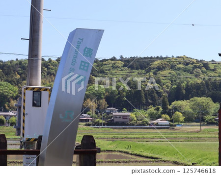 Kururi Line Tawarada Station sign 125746618