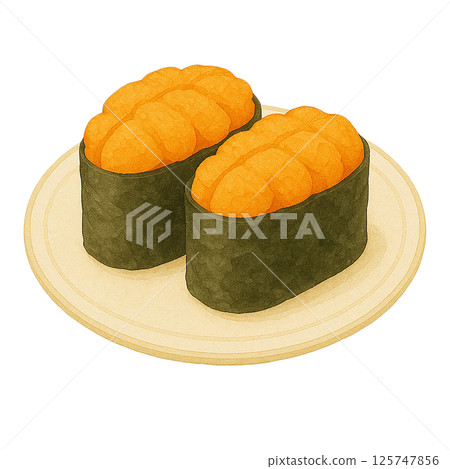 海膽gunkanmaki的插圖|真實呈現豐富奢華的壽司食材 海膽gunkanmaki的插圖|真實呈現豐富奢華的壽司食材 125747856