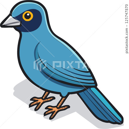 Cute wild bird illustration 125747870