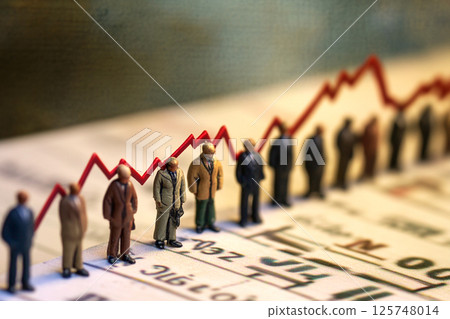 People facing unemployment amid a recession, highlighting the economic challenges of job insecurity and declining growth. Job loss and unemployment during economic growth stagnation 125748014