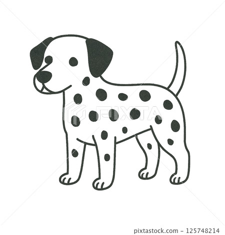 達爾馬提亞線描插圖、圖標、素材、無背景、動物系列 達爾馬提亞線描插圖、圖標、素材、無背景、動物系列 125748214