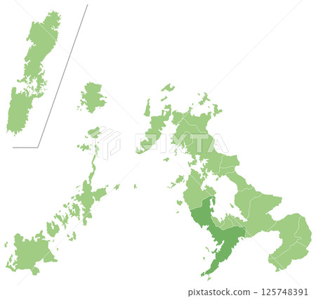 長崎縣的可分割地圖 長崎縣的可分割地圖 125748391