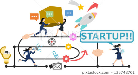 女商人創辦新企業的插圖 125748701