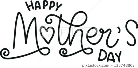 Happy Mother's Day greeting in decorative lettering. mother's day concept 125748802