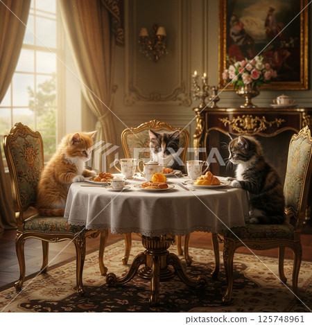 Kittens' Elegant Afternoon Tea 125748961