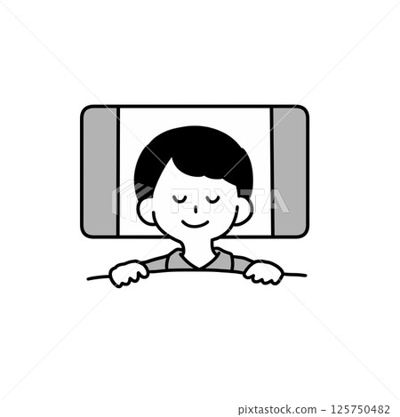 Illustration material of a sleeping person Illustration material of a sleeping person 125750482