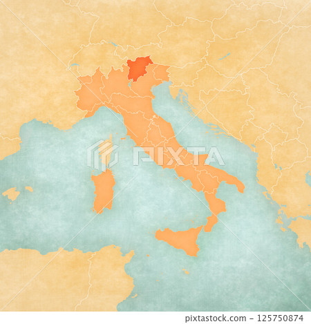 Map of Italy - Trentino-South Tyrol 125750874