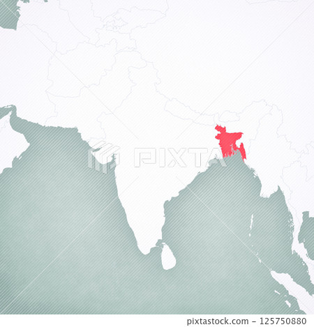 Map of South Asia - Bangladesh 125750880