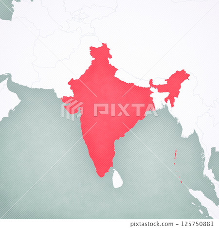 Map of South Asia - India Map of South Asia - India 125750881