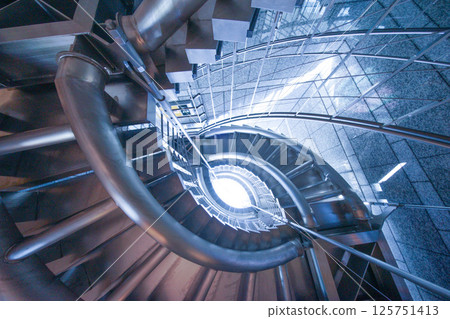 Futuristic spiral staircase 125751413