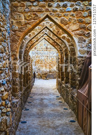 Stone Archway at Qal'at al-Bahrain in Manama, also known as the Bahrain Fort 125751557