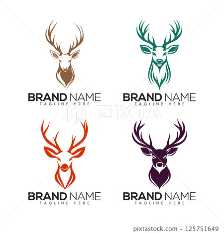 Abstract Vector Colorful Deer Animal Icons or Logo Design Template Abstract Vector Colorful Deer Animal Icons or Logo Design Template 125751649