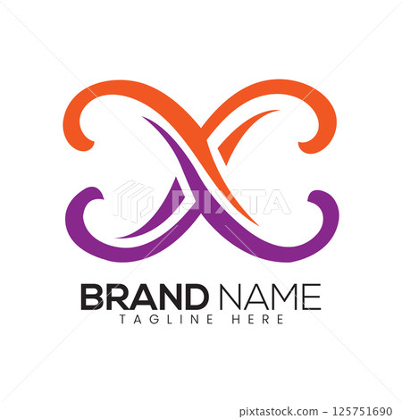 Abstract Vector stylized abstract symbol Icon or Logo Design Template 125751690