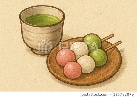 日本糖果和綠茶 125752079