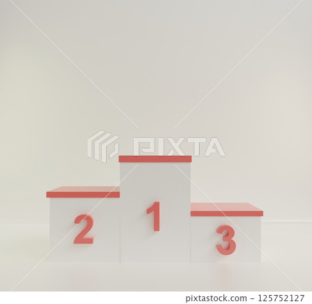 3D rendering winner podium with rank number for contest and competition 125752127