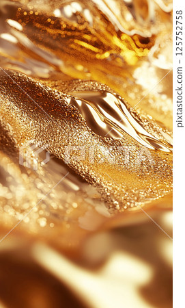 A stunning abstract composition featuring flowing gold textures, perfect for luxury designs. 125752758