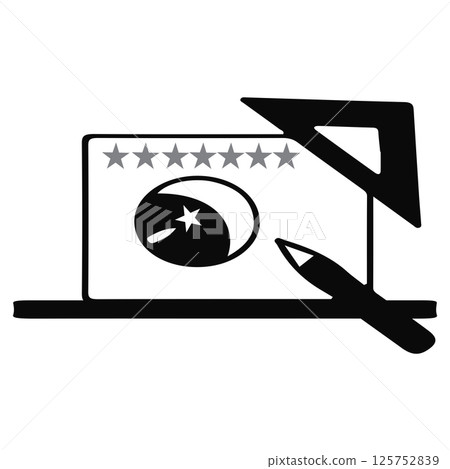 writing icon on monitor vectors illustration symbol design 125752839