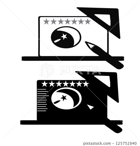 writing icon on monitor vectors illustration symbol design 125752840