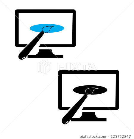 writing icon on monitor vectors illustration symbol design 125752847