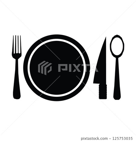 spoon and fork plate icon vector illustration symbol design spoon and fork plate icon vector illustration symbol design 125753035