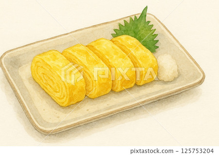 Illustration of rolled omelet_2 125753204