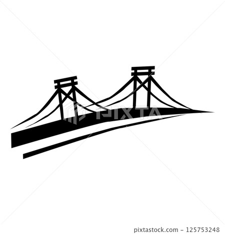 icon illustration of a pedestrian bridge 125753248