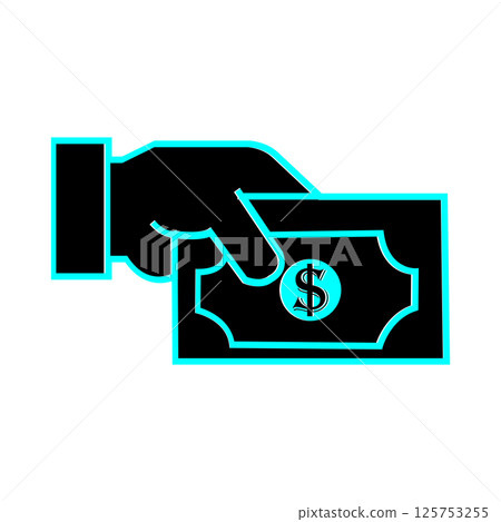 hand dollar money icon illustration symbol design hand dollar money icon illustration symbol design 125753255