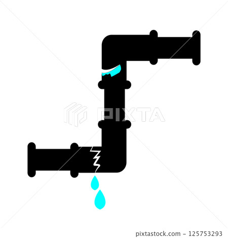 leaky pipe vector icon illustration 125753293