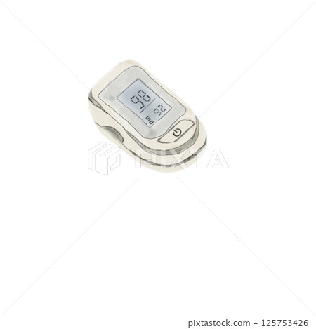 Hand-drawn illustration of a pulse oximeter (SPO2 measurement) Hand-drawn illustration of a pulse oximeter (SPO2 measurement) 125753426