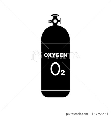 vector symbol illustration, oxygen cylinder icon 125753451