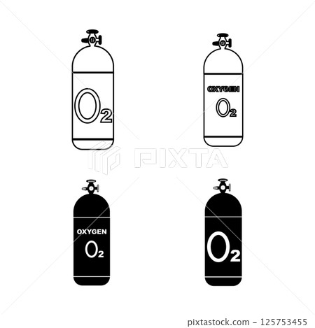 vector symbol illustration, oxygen cylinder icon 125753455