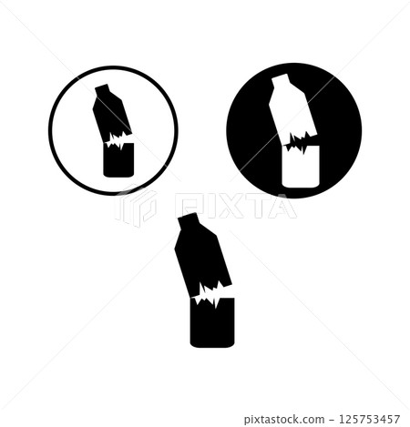 broken bottle icon, illustration symbol 125753457