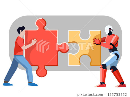 Collaboration between humans and robots that can work together 125753552