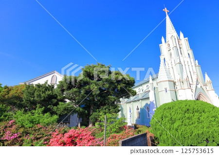 [Nagasaki Prefecture] Hirado Xavier Memorial Church on a clear day 125753615