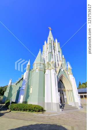 [Nagasaki Prefecture] Hirado Xavier Memorial Church on a clear day 125753617