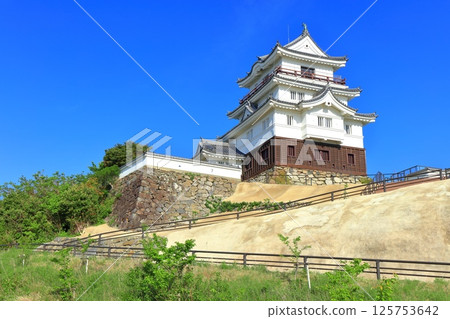 [Nagasaki Prefecture] Hirado Castle ruins (castle tower) on a clear day 125753642