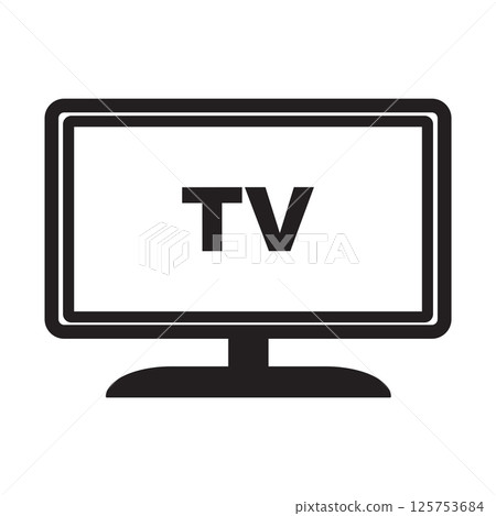 TELEVISION SYMBOL ILLUSTRATION ICON 125753684