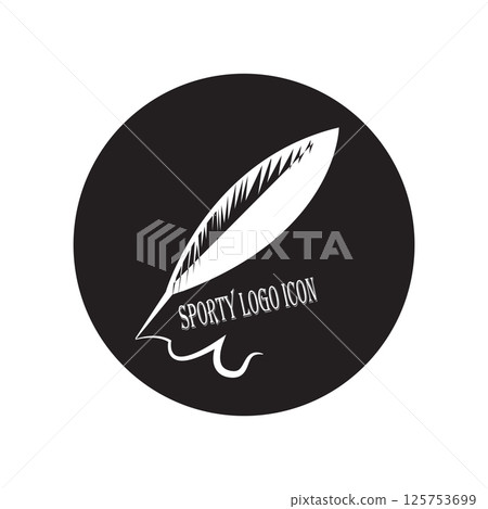SYMBOL ILLUSTRATION ICON FEATHER 125753699